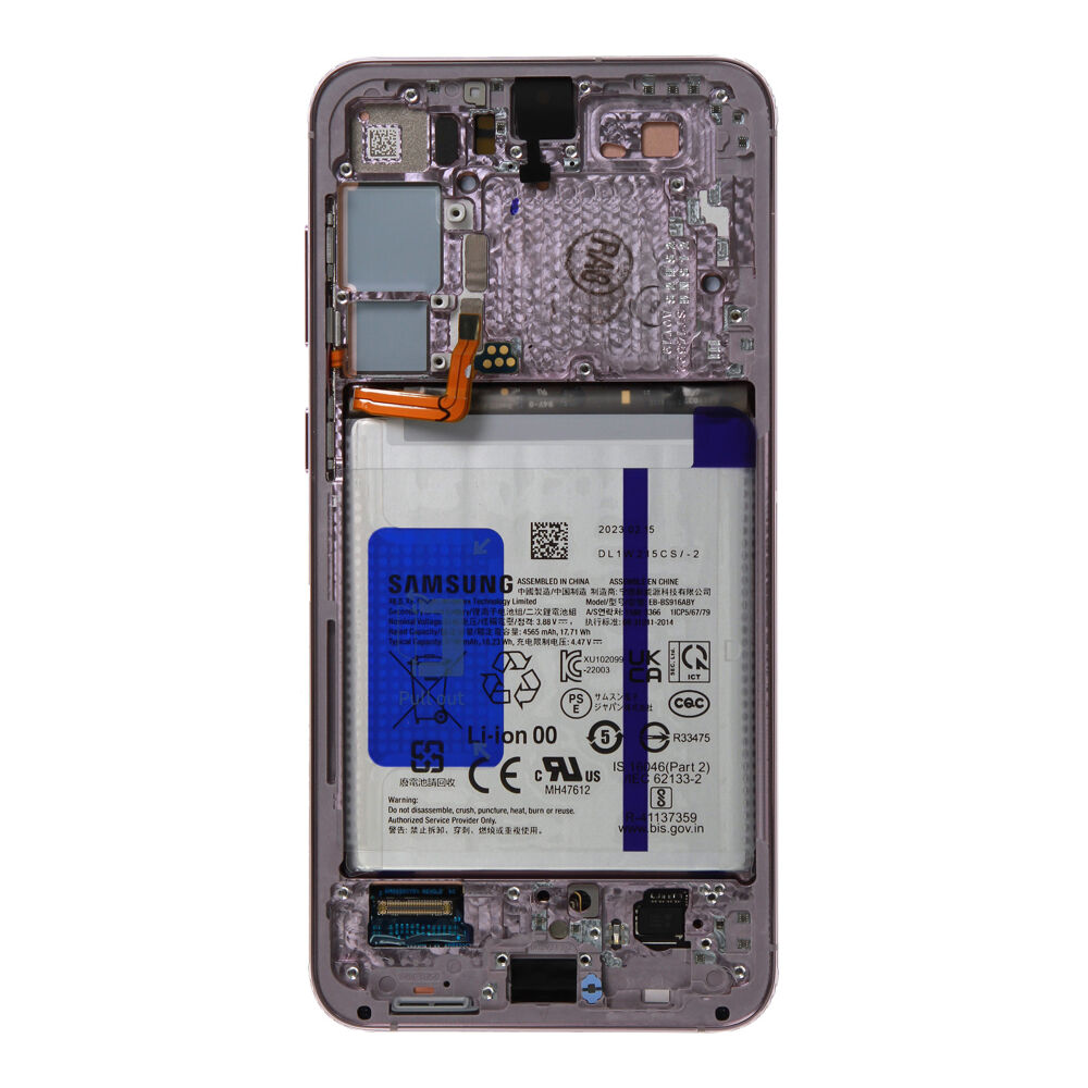 Módulo Pantalla Display incl. battery (Original) - Lavender, Samsung Galaxy S23 Plus; SM-S916B Original Service Pack GH82-30478D