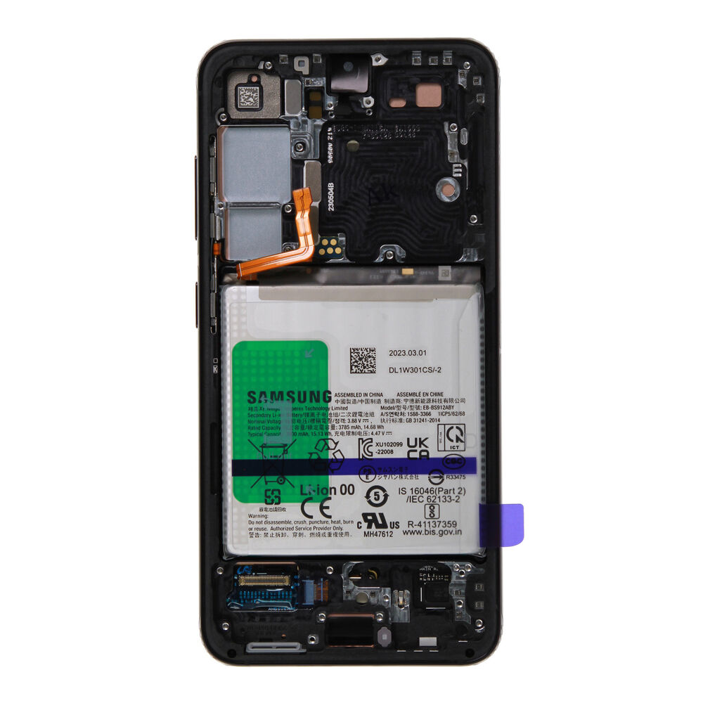 Módulo Pantalla Display incl. battery (Original) - Black, Samsung Galaxy S23; SM-S911B Original Service Pack GH82-30482A