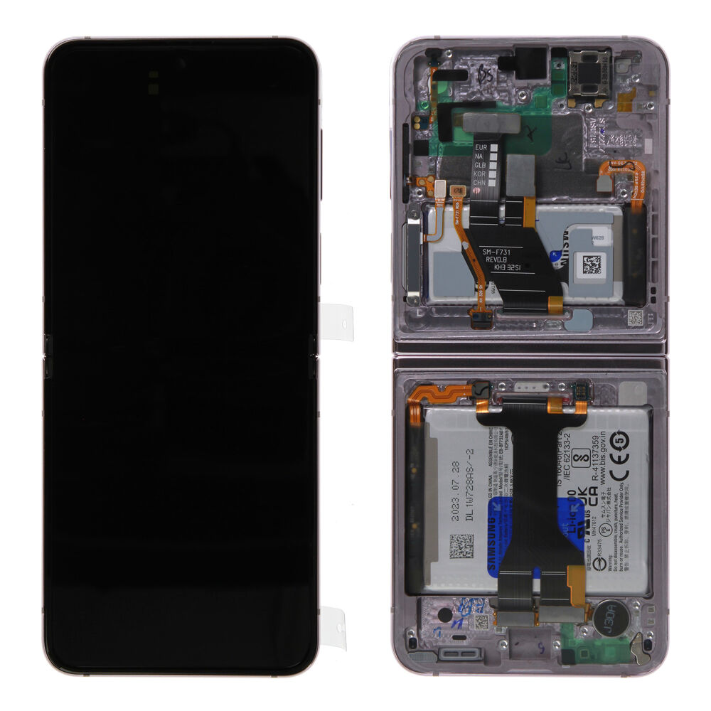 Módulo Pantalla Display OLED incl. Battery (Original) - Lavender, Samsung Galaxy Z Flip5; SM-F731 Original Service Pack GH82-31830C