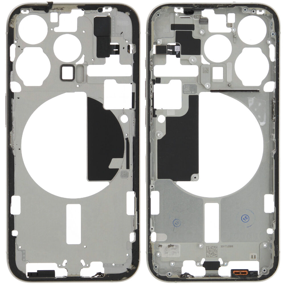 Rear Cover (excl. Logo) - White, For iPhone 15 Pro