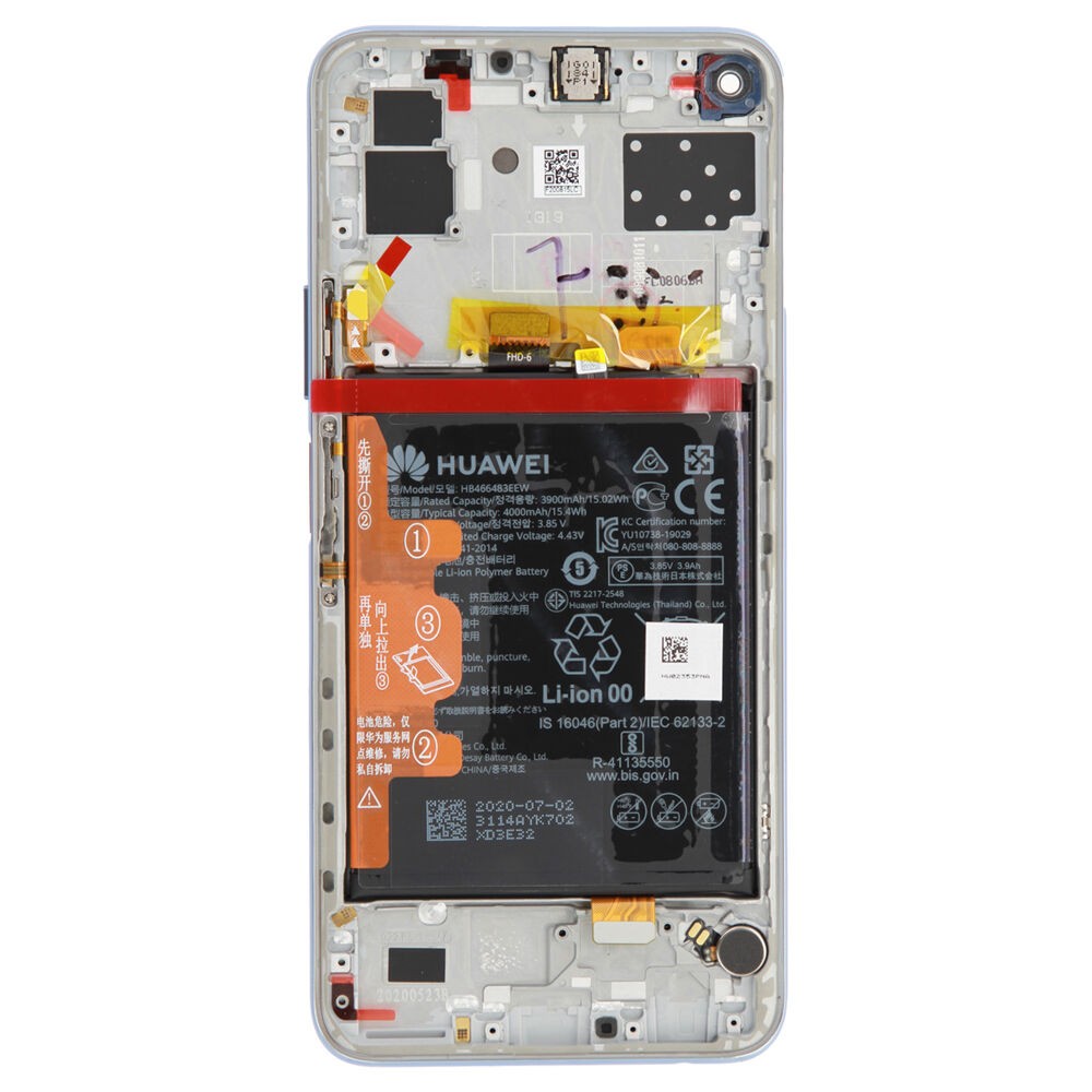 Módulo Pantalla Display incl. frame (Original) - Silver, Honor 30S Original Service Pack