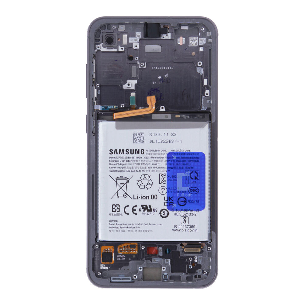 Módulo Pantalla Display incl. frame - incl. battery (Original) - Black, Samsung Galaxy S23 FE; SM-S711 Original Service Pack GH82-32855A