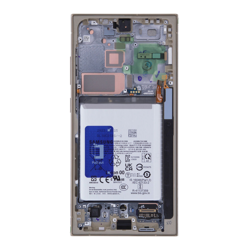 Módulo Pantalla Display incl. battery (Original) - Titanium Yellow, Samsung Galaxy S24 Ultra; SM-S928 Original Service Pack GH82-33398C