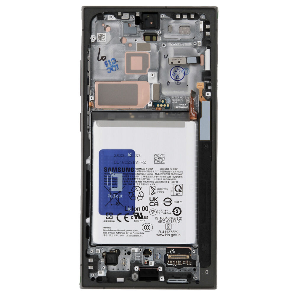 Módulo Pantalla Display incl. battery (Original) - Titanium Gray, Samsung Galaxy S24 Ultra; SM-S928B Original Service Pack GH82-33398A