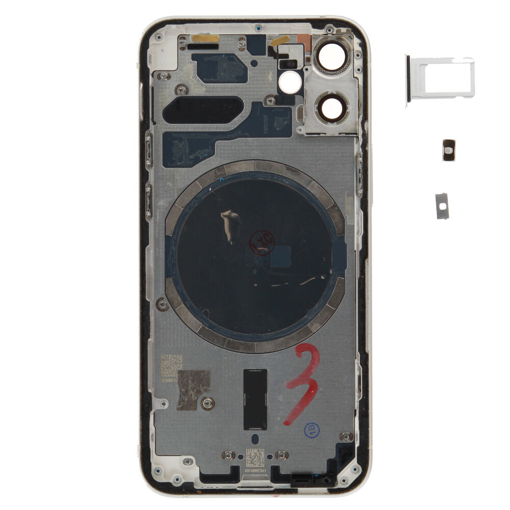 Rear Cover (Pulled A) excl. small parts - White, For iPhone 12 mini