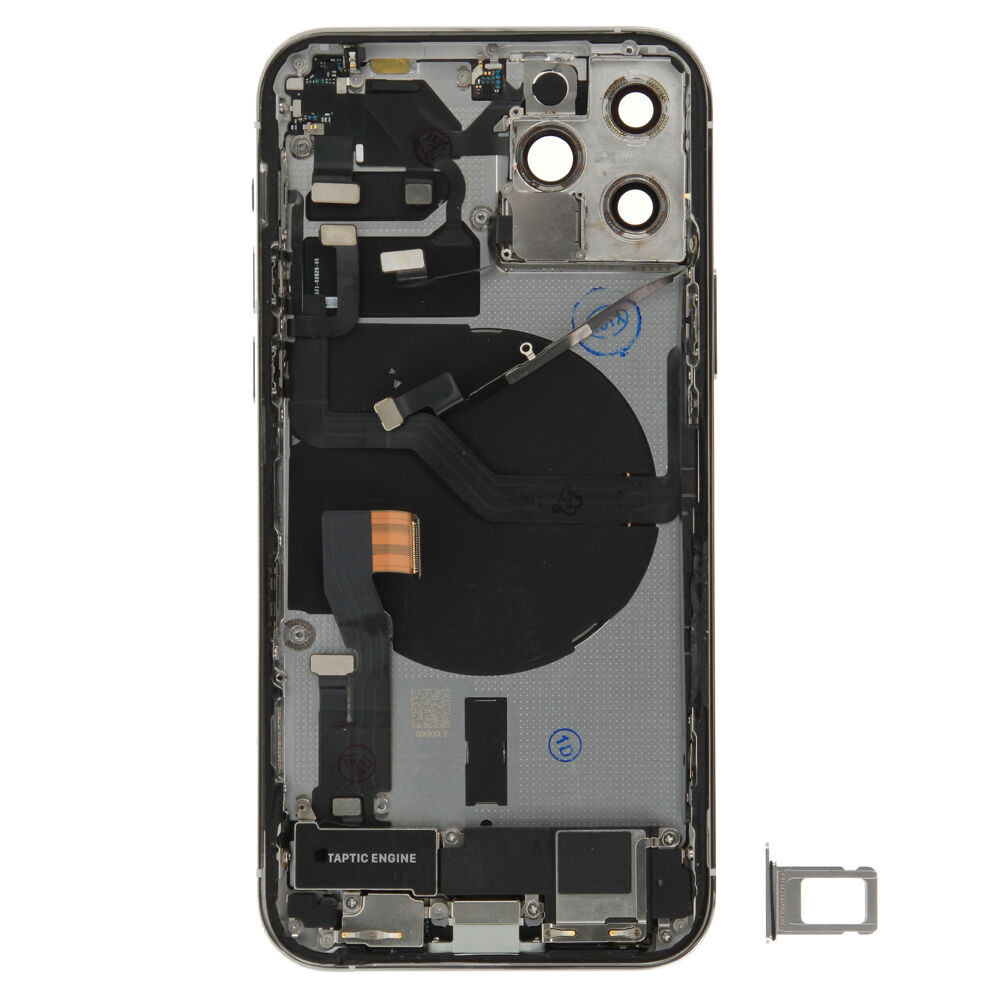 Rear Cover (Pulled A) incl. small parts - Silver, For iPhone 12 Pro