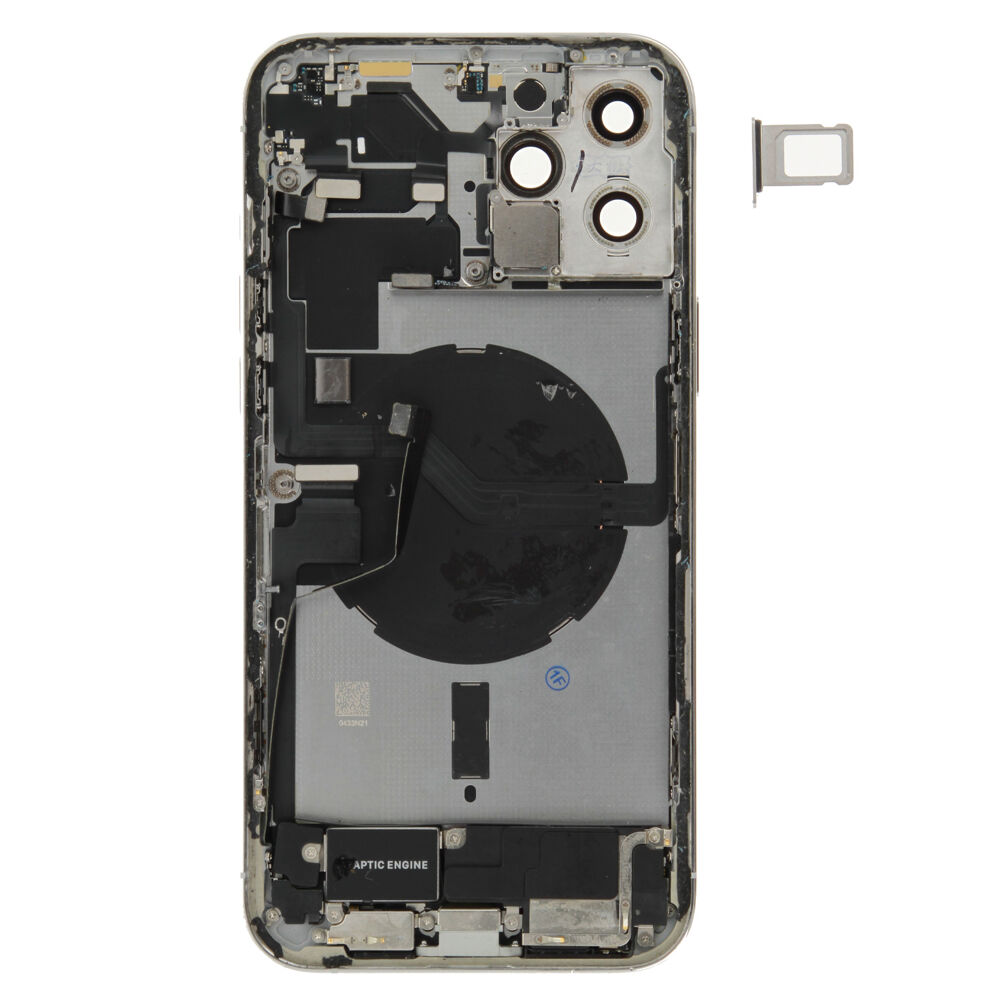 Rear Cover (Pulled A) incl. small parts - Silver, For iPhone 12 Pro Max