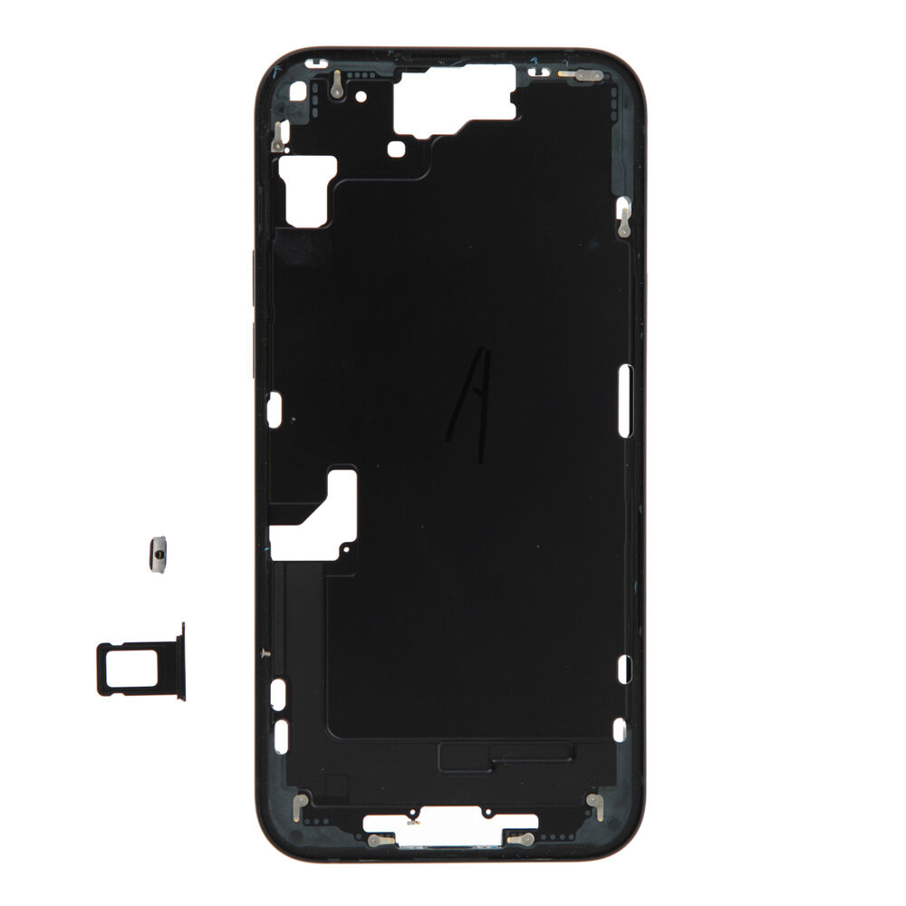 Middle Frame (Pulled A) excl. small parts - Black, For iPhone 15 Plus