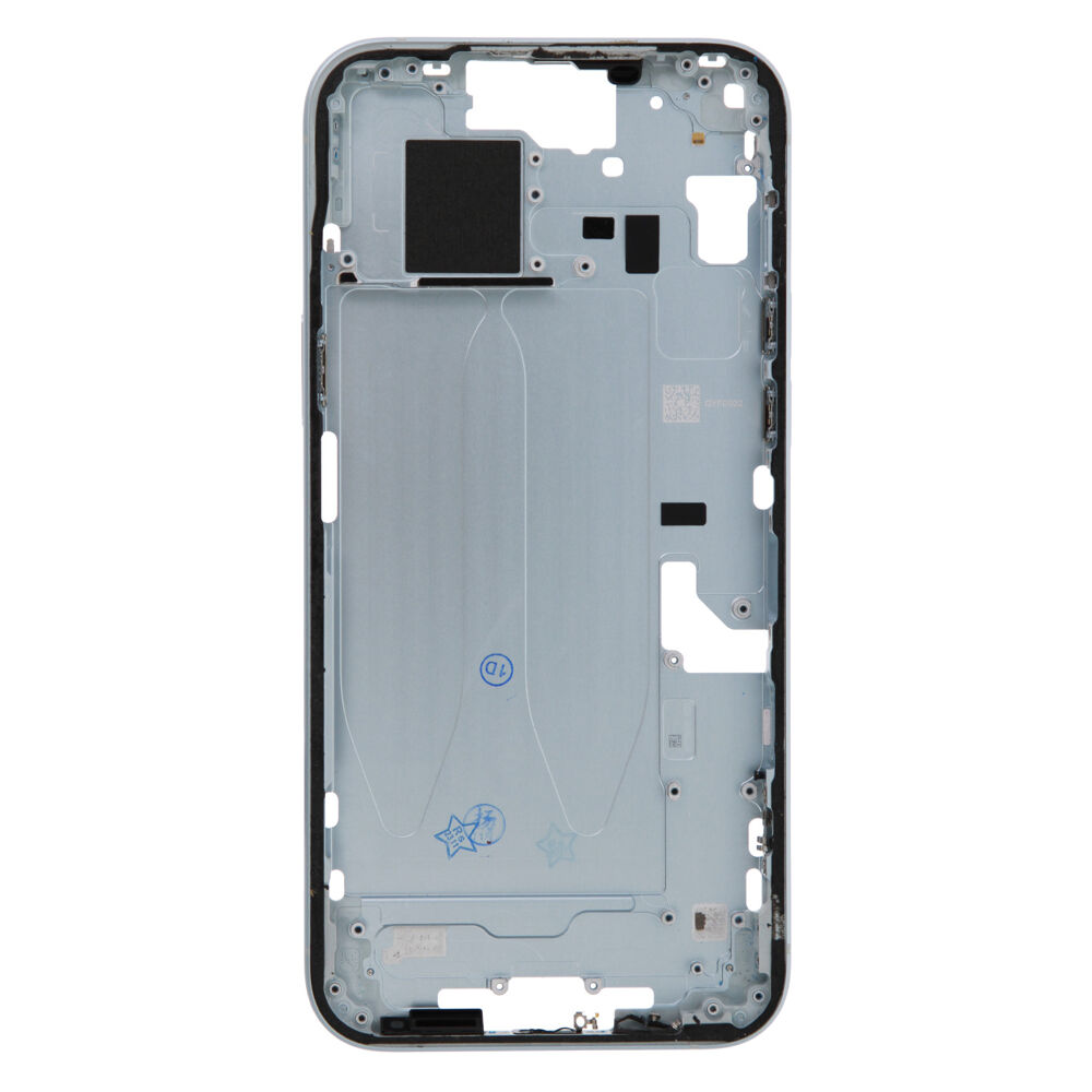 Middle Frame (Pulled A) excl. small parts - Blue, For iPhone 15 Plus