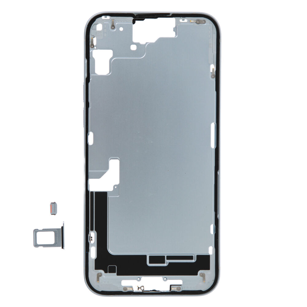 Middle Frame (Pulled A) excl. small parts - Blue, For iPhone 15 Plus