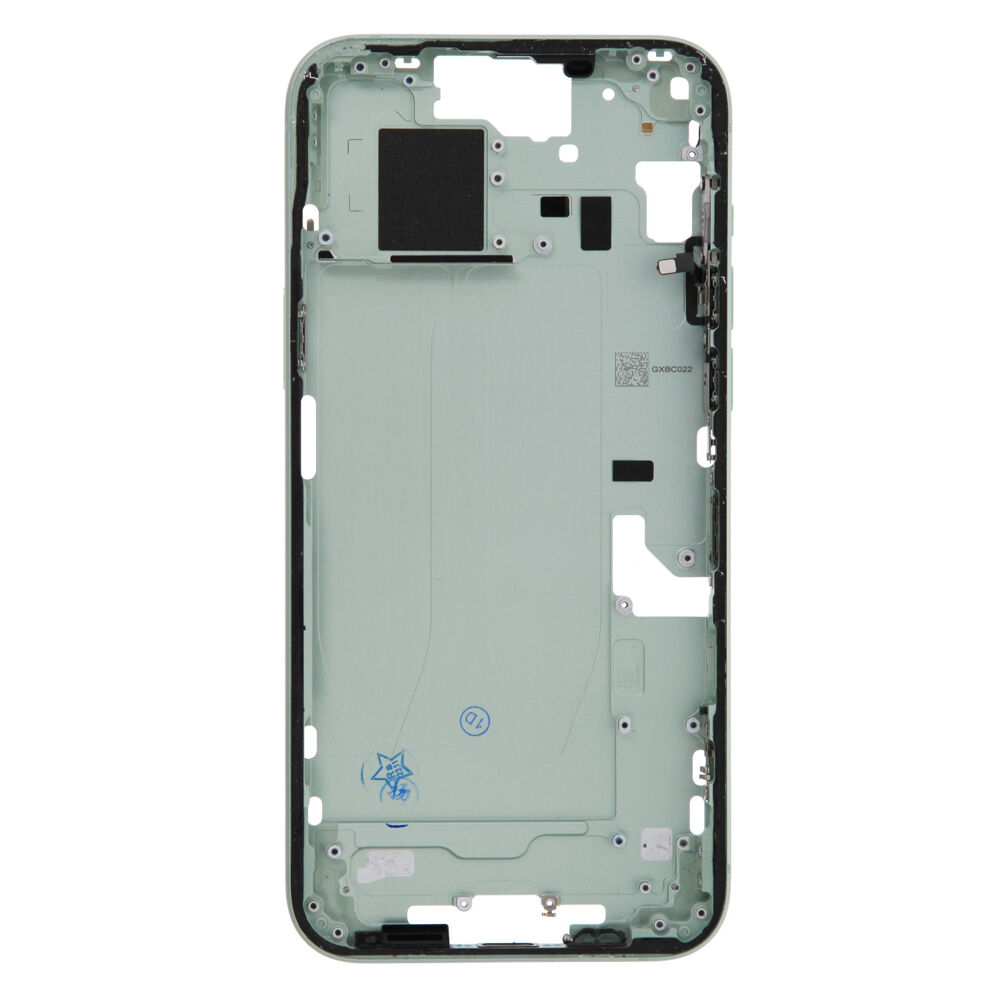 Middle Frame (Pulled A) excl. small parts - Green, For iPhone 15 Plus