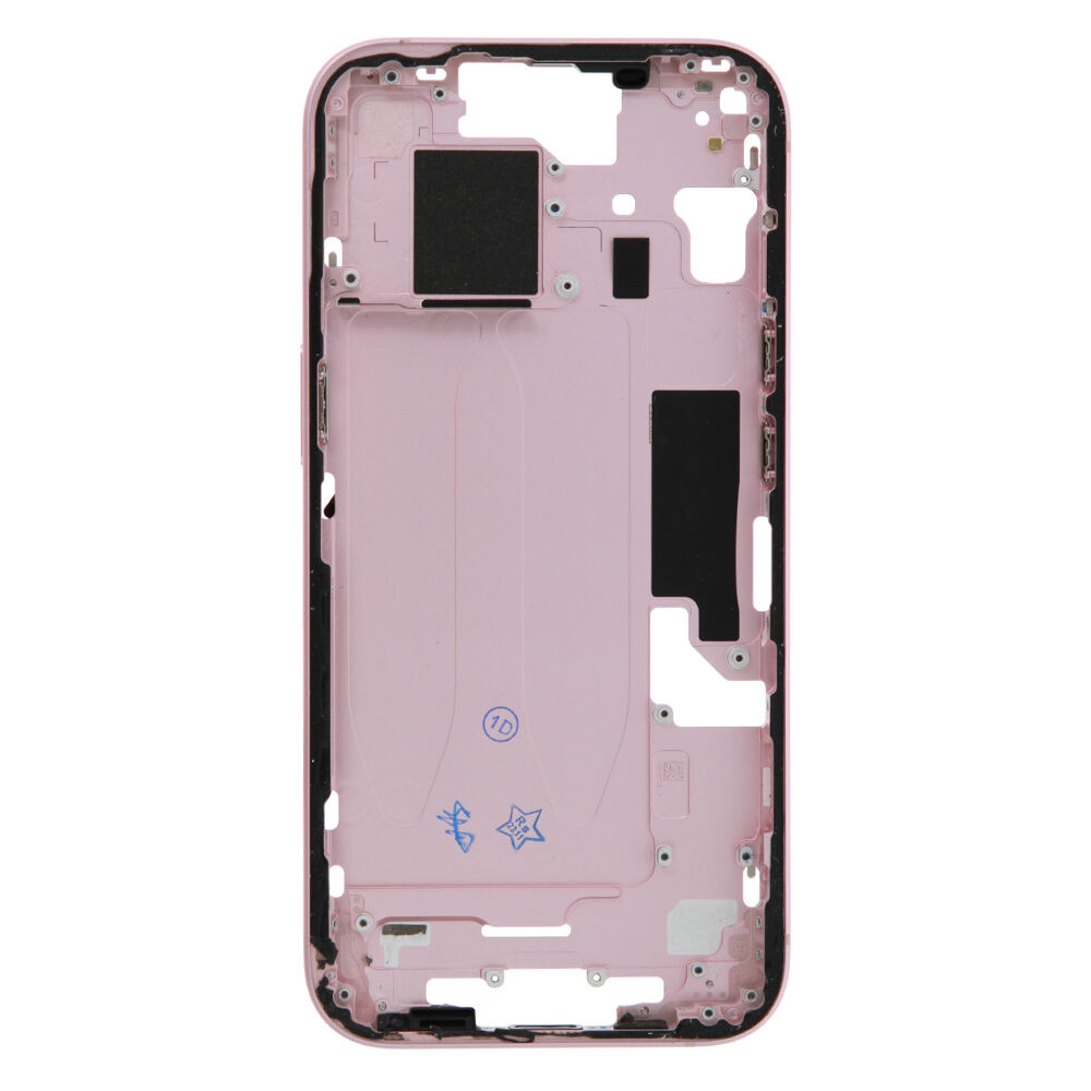 Middle Frame (Pulled A) excl. small parts - Pink, For iPhone 15