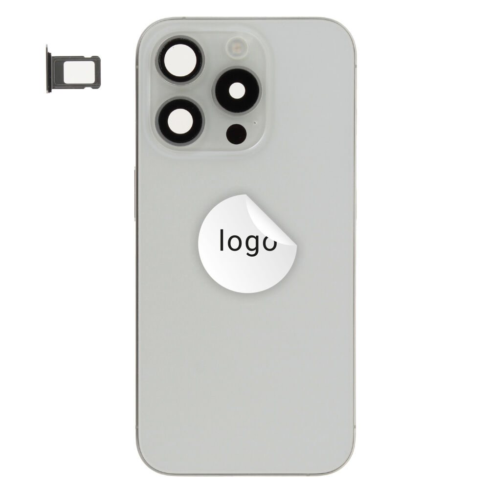 Rear Cover (Pulled A) excl. small parts - White, For iPhone 15 Pro