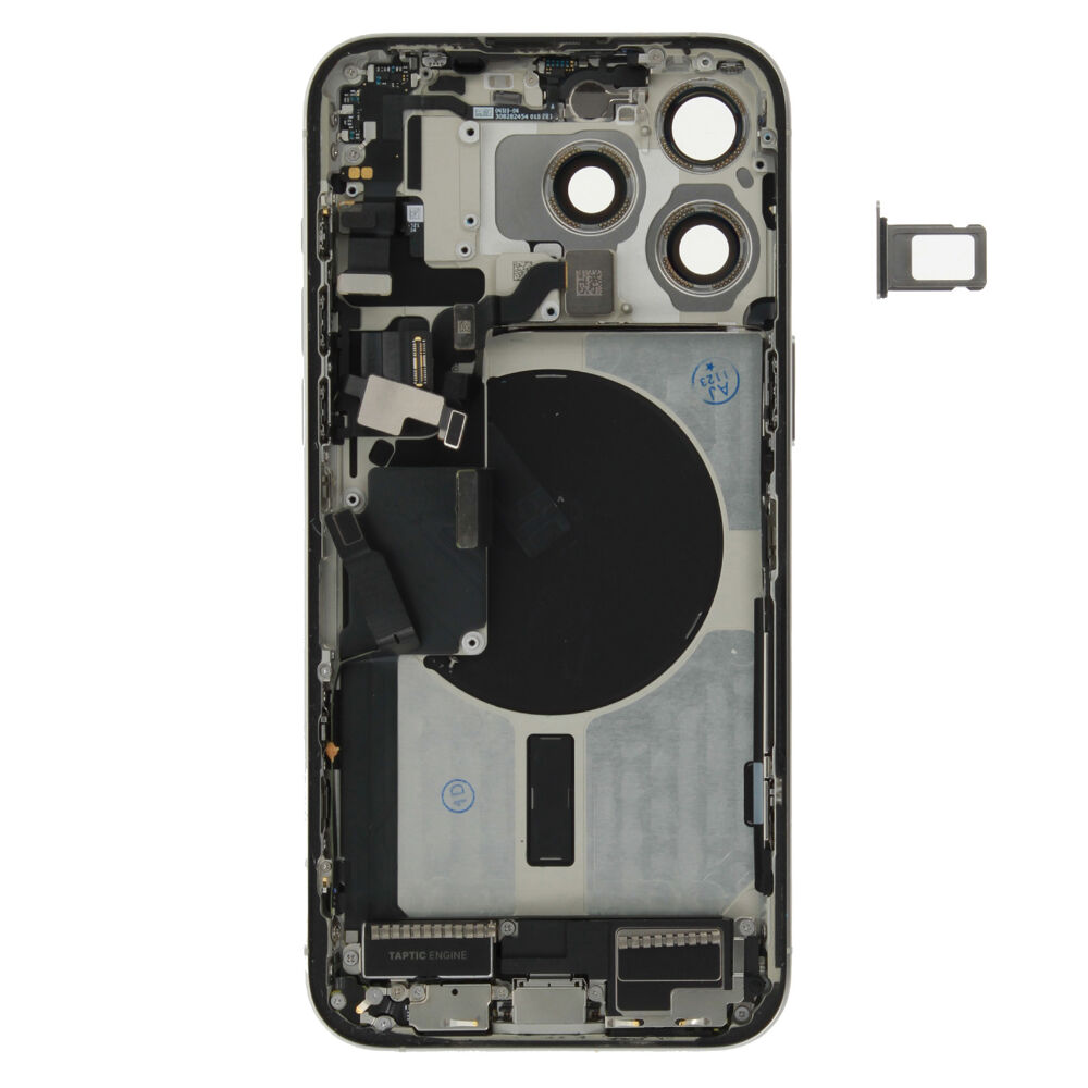 Rear Cover (Pulled A) incl. small parts - White, For iPhone 15 Pro Max