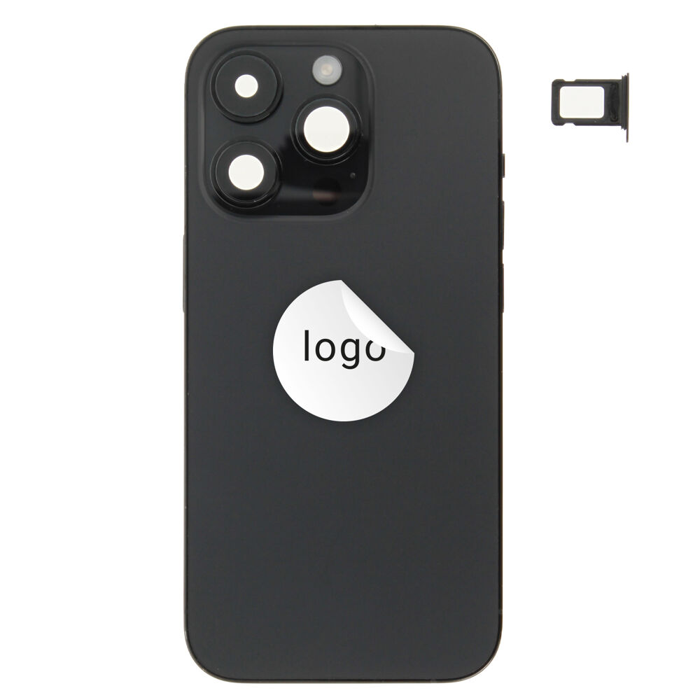 Rear Cover (Pulled A) incl. small parts - Black, For iPhone 14 Pro