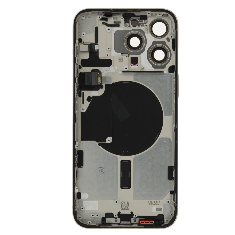 Rear Cover (Pulled A) excl. small parts - White, For iPhone 15 Pro Max