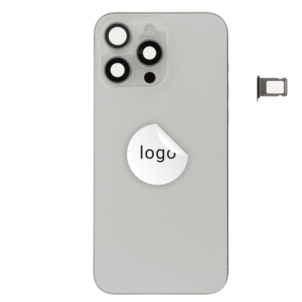 Rear Cover (Pulled A) excl. small parts - White, For iPhone 15 Pro Max