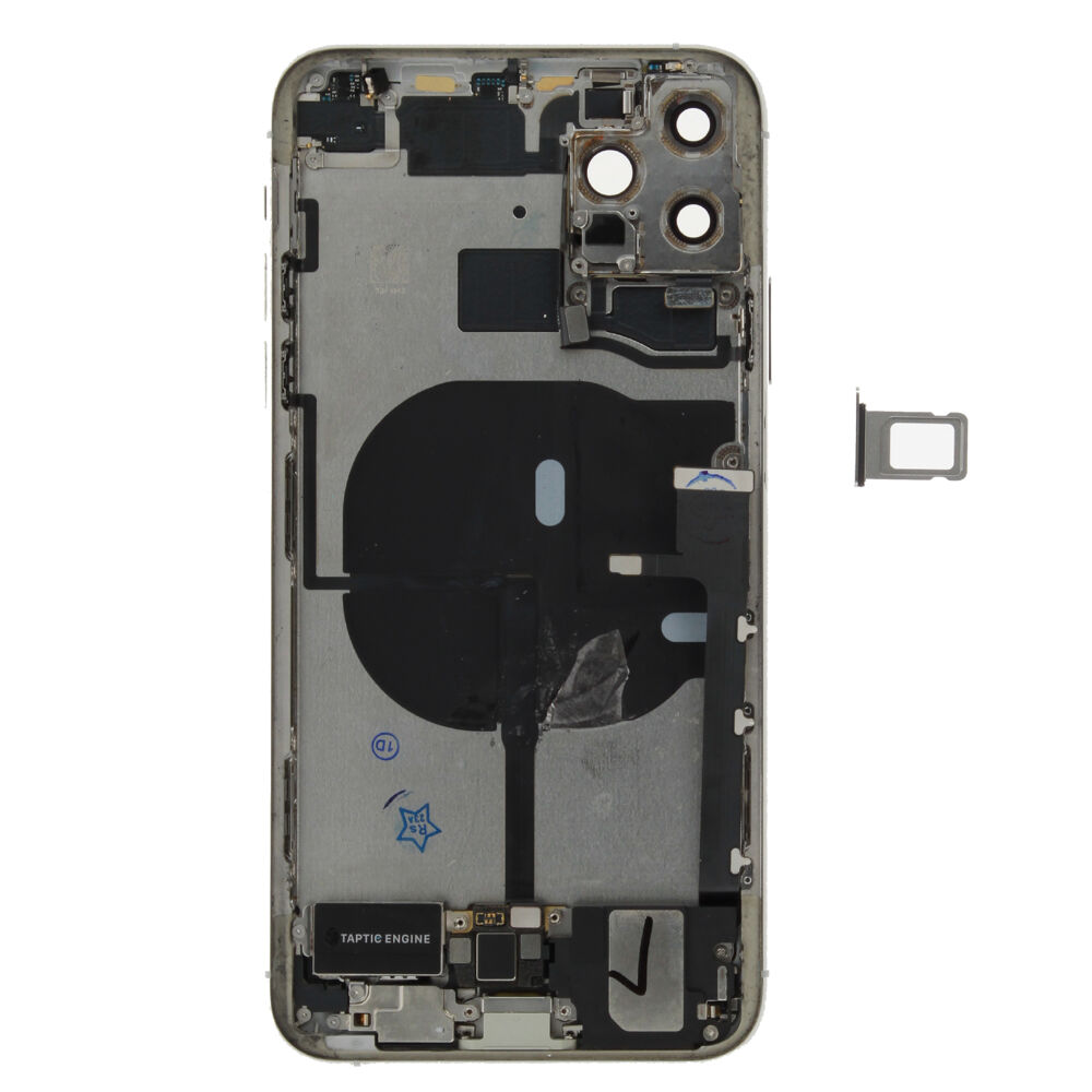 Rear Cover (Pulled B) incl. small parts - Silver, For iPhone 11 Pro Max