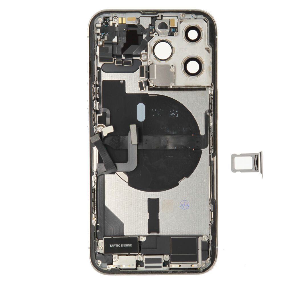 Rear Cover (Pulled B) incl. small parts - Silver, For iPhone 13 Pro