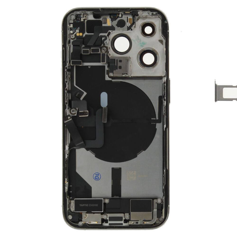 Rear Cover (Pulled B) incl. small parts - Silver, For iPhone 14 Pro