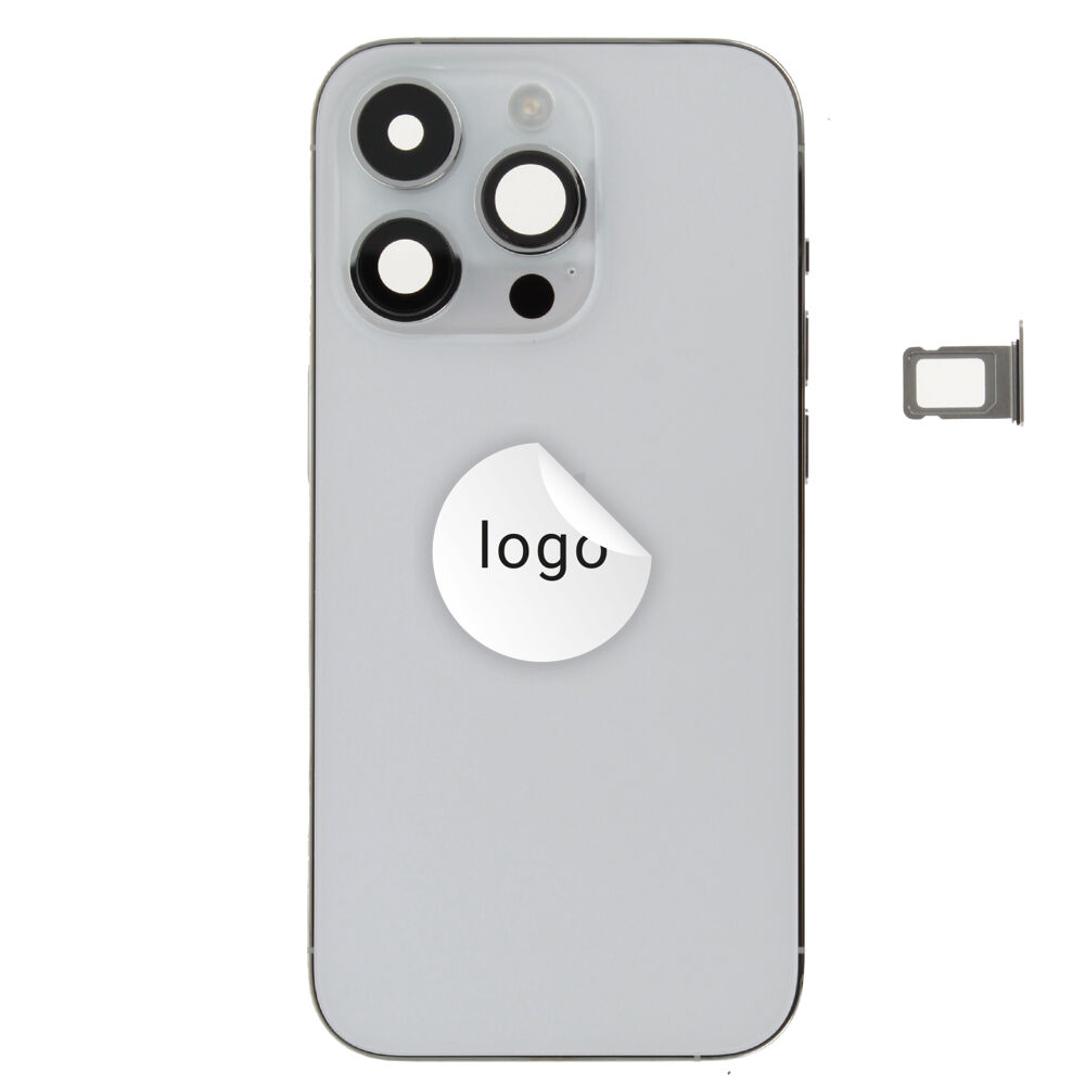 Rear Cover (Pulled B) incl. small parts - Silver, For iPhone 14 Pro