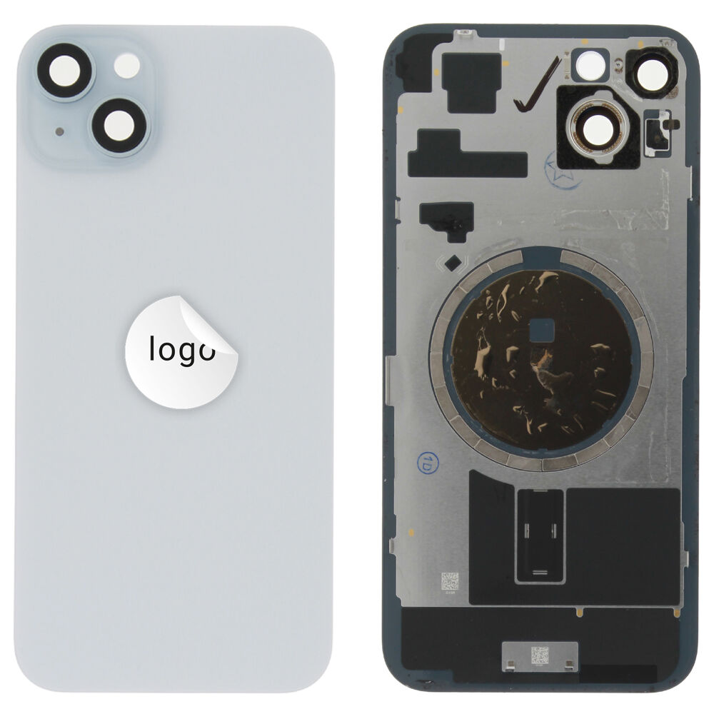 Rear Cover (Pulled A) excl. small parts - Blue, For iPhone 15 Plus