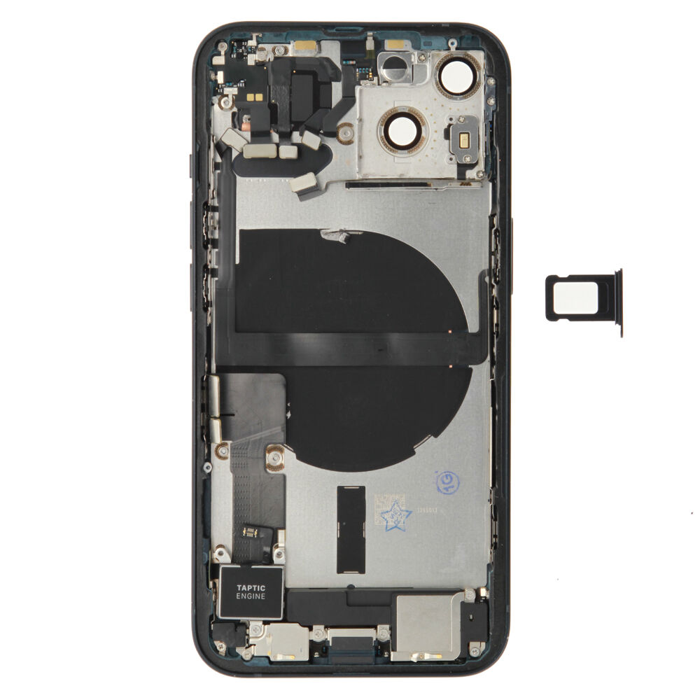 Rear Cover (Pulled C) incl. small parts - Black, For iPhone 13
