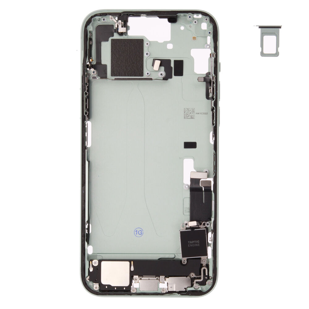 Middle Frame (Pulled B) incl. small parts - Green, For iPhone 15 Plus