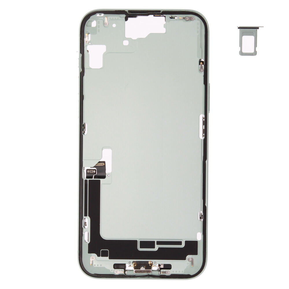 Middle Frame (Pulled C) incl. small parts - Green, For iPhone 15 Plus