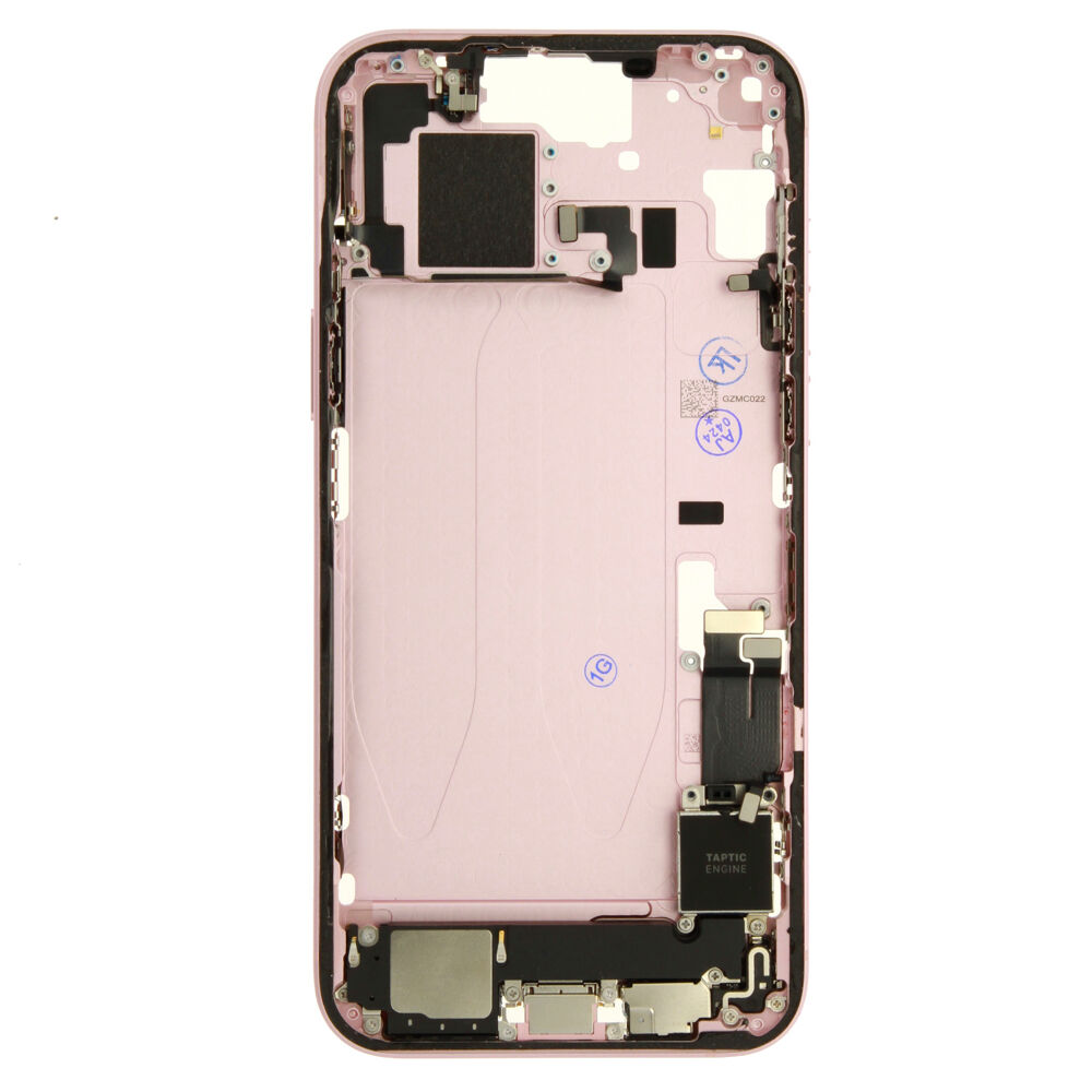 Middle Frame (Pulled C) incl. small parts - Pink, For iPhone 15 Plus