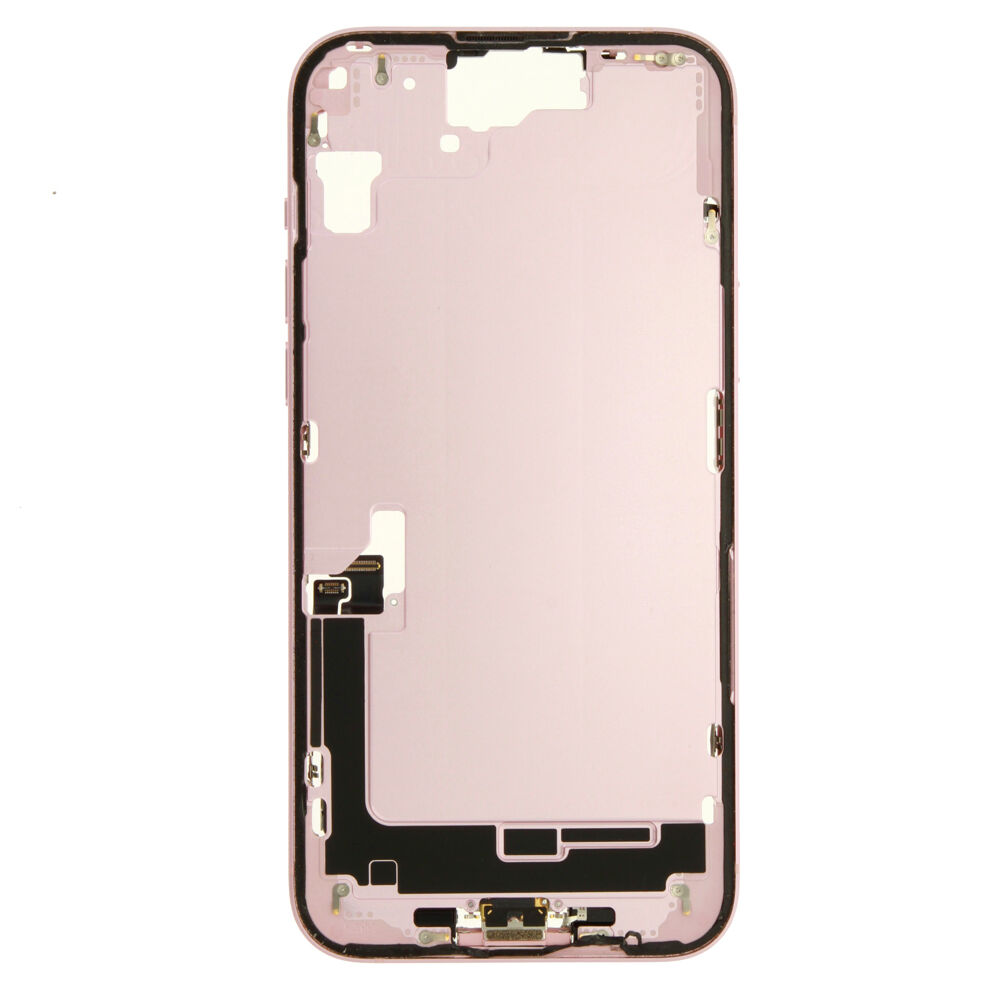 Middle Frame (Pulled C) incl. small parts - Pink, For iPhone 15 Plus
