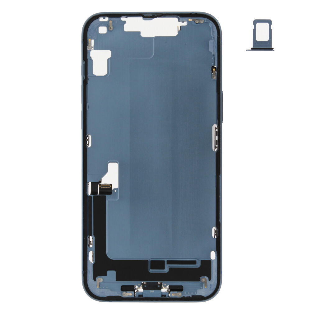 Middle Frame (Pulled B) incl. small parts - Blue, For iPhone 14 Plus
