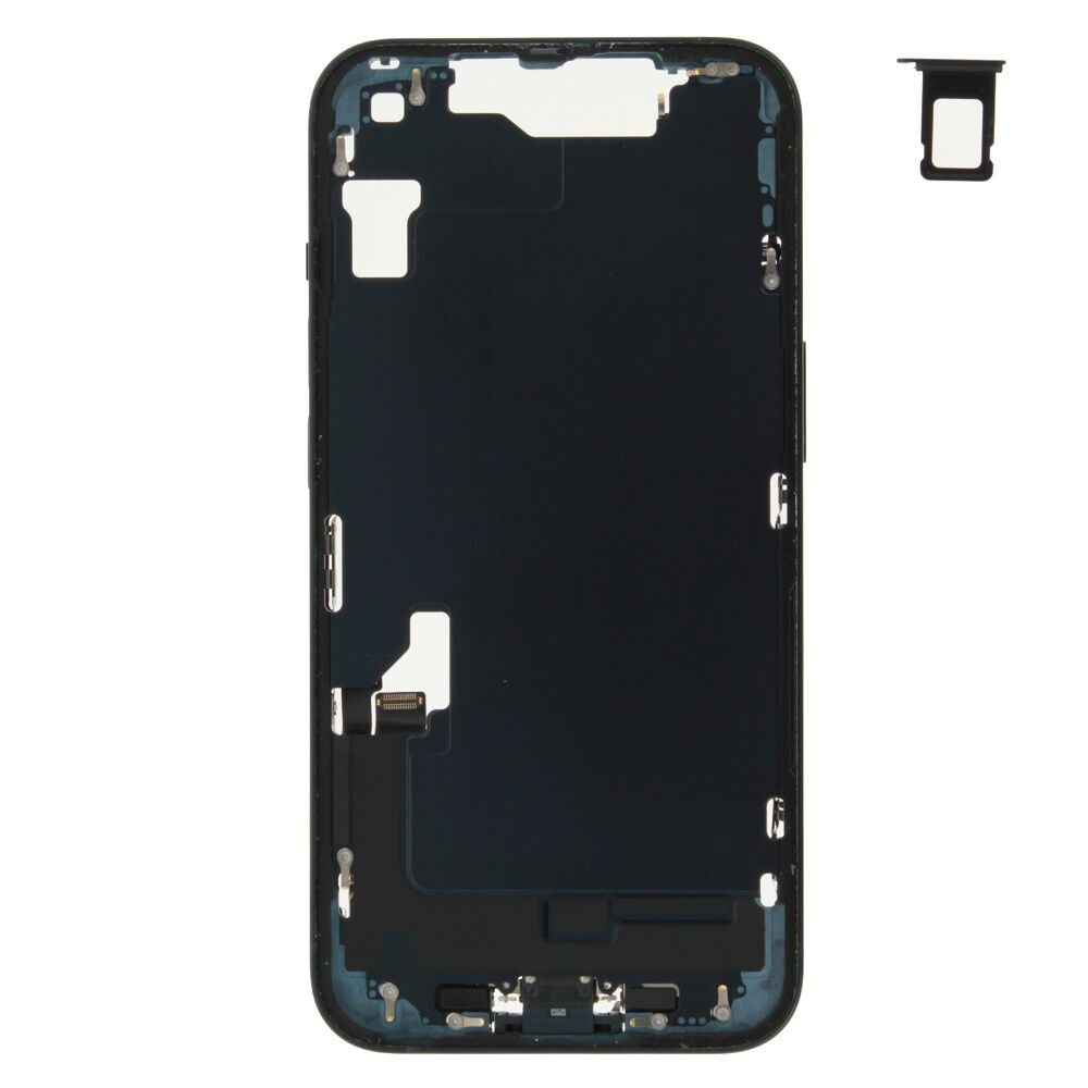 Middle Frame (Pulled C) incl. small parts - Black, For iPhone 14