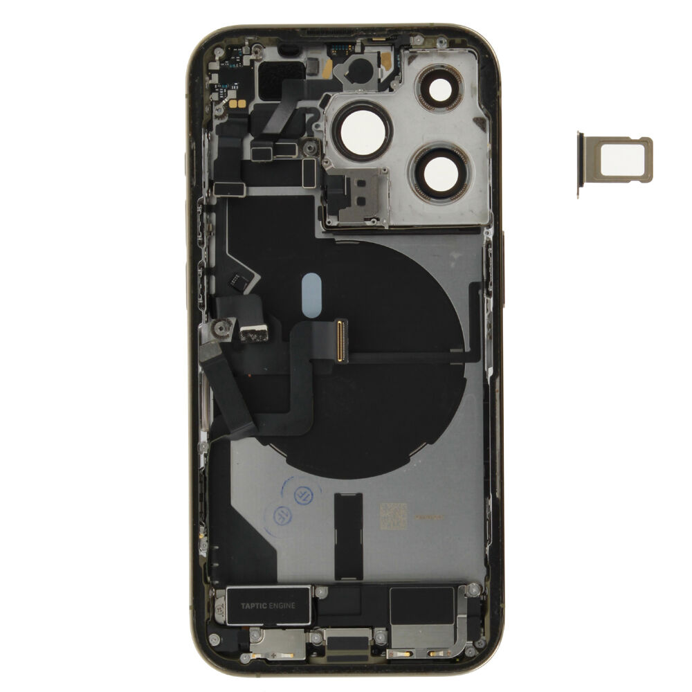 Rear Cover (Pulled C) incl. small parts - Gold, For iPhone 14 Pro
