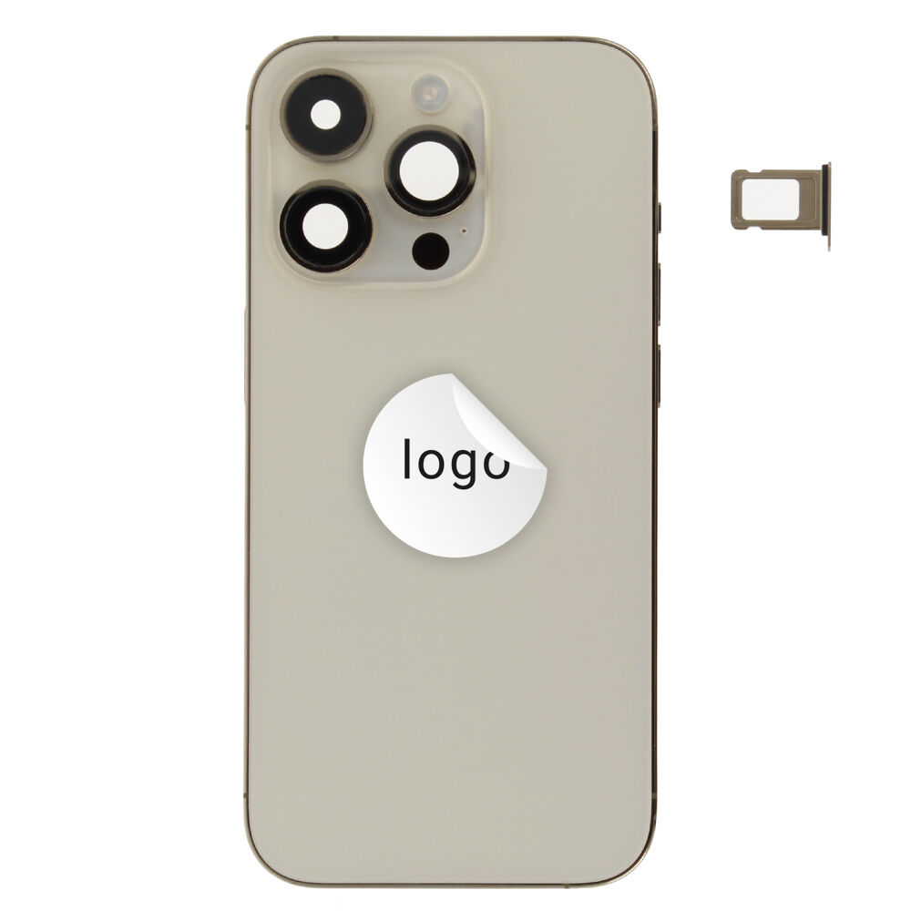 Rear Cover (Pulled C) incl. small parts - Gold, For iPhone 14 Pro