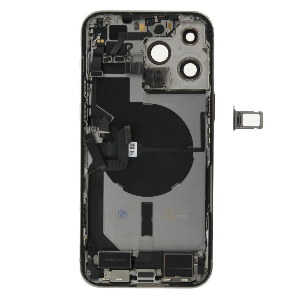 Rear Cover (Pulled C) incl. small parts - Silver, For iPhone 14 Pro Max
