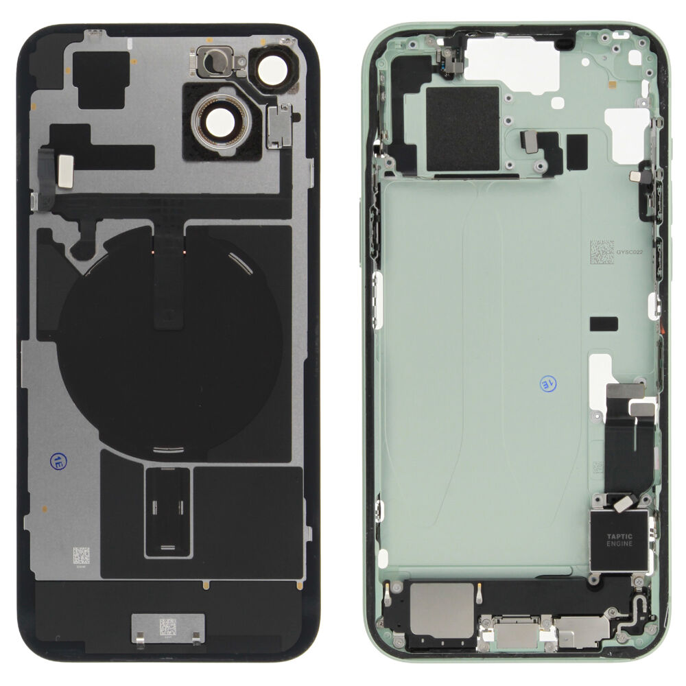 Rear Cover (Pulled B) incl. small parts - Green, For iPhone 15 Plus
