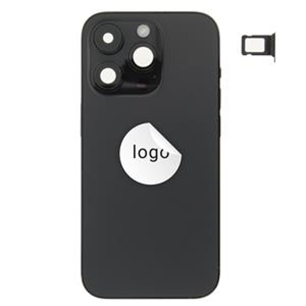 Rear Cover (Pulled B) incl. small parts - Black, For iPhone 14 Pro