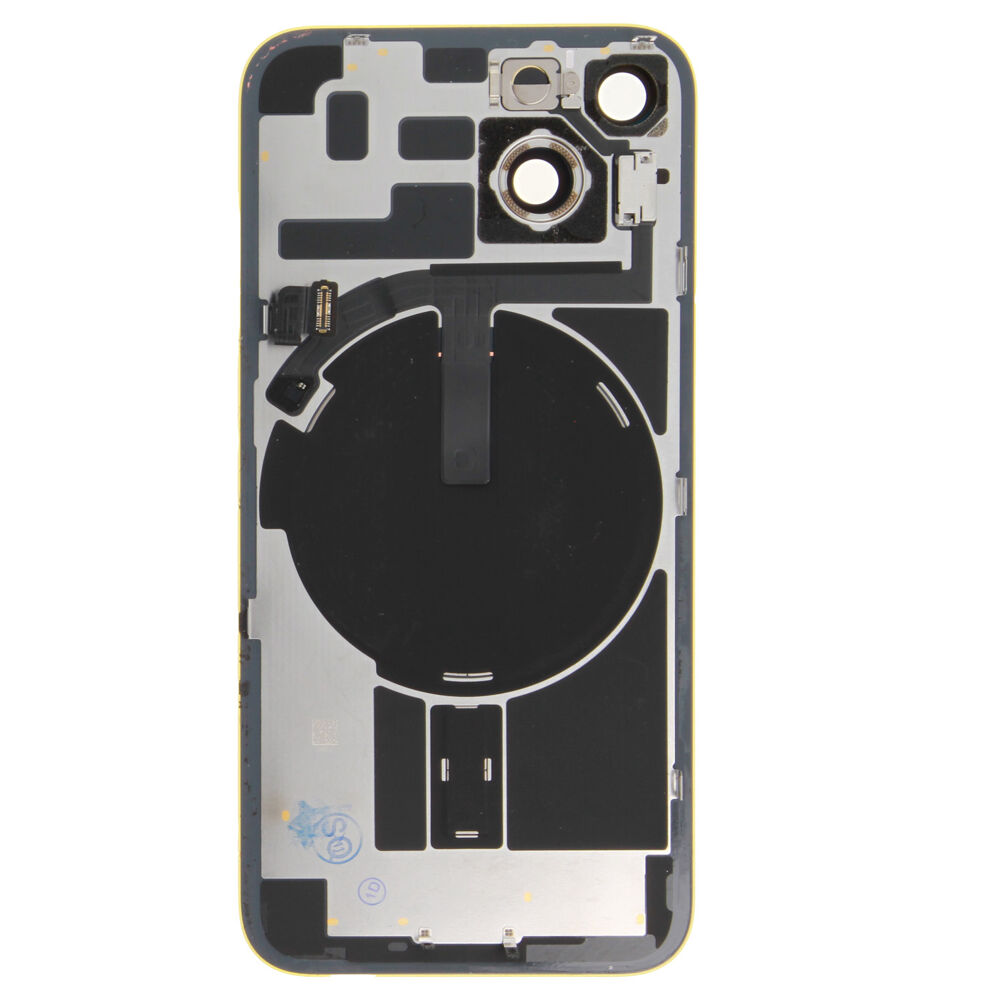 Rear Cover (Pulled B) incl. small parts - Yellow, For iPhone 14