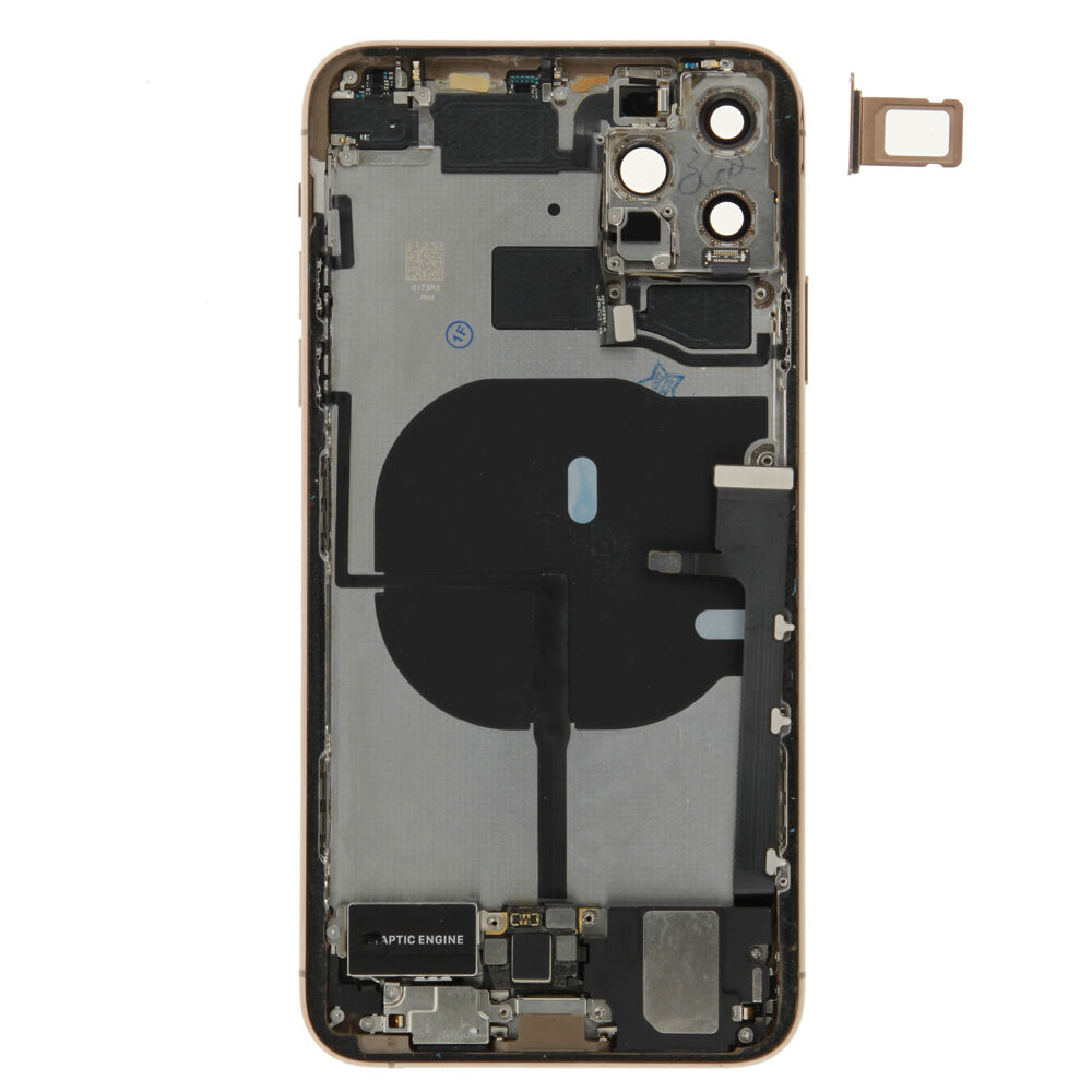 Rear Cover (Pulled C) incl. small parts - Gold, For iPhone 11 Pro Max