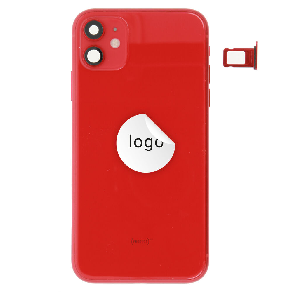Rear Cover (Pulled B) incl. small parts - Red, For iPhone 11