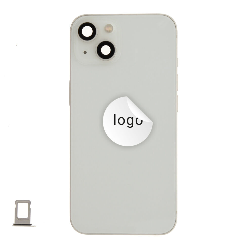 Rear Cover (Pulled A) incl. small parts - White, For iPhone 13