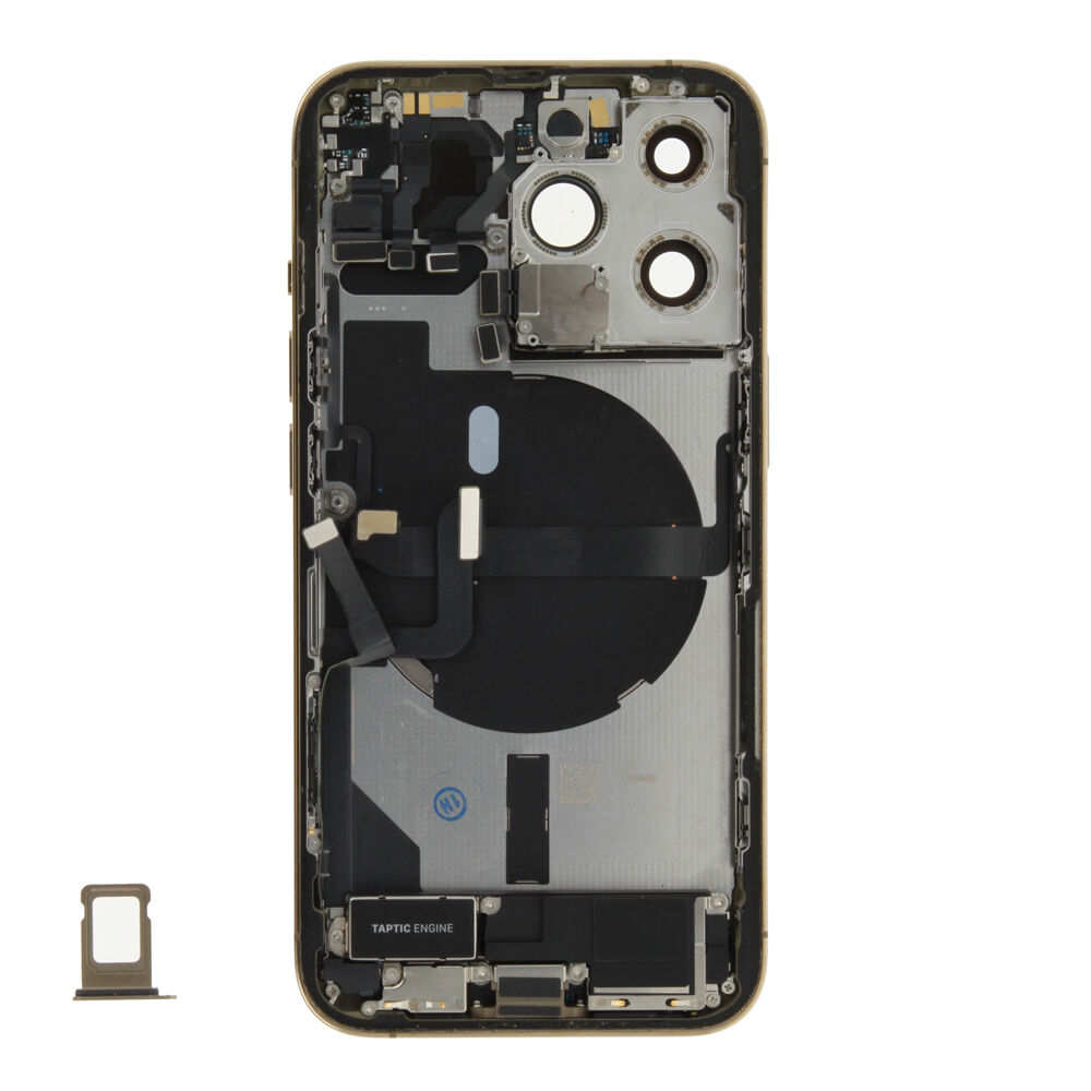 Rear Cover (Pulled C) incl. small parts - Gold, For iPhone 13 Pro