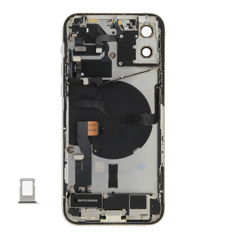 Rear Cover (Pulled A) incl. small parts - White, For iPhone 12