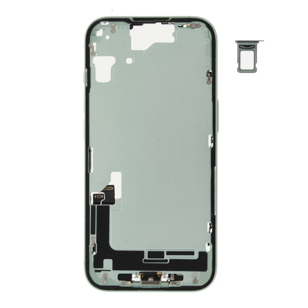 Middle Frame (Pulled C) incl. small parts - Green, For iPhone 15