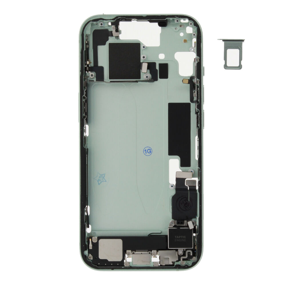 Middle Frame (Pulled C) incl. small parts - Green, For iPhone 15