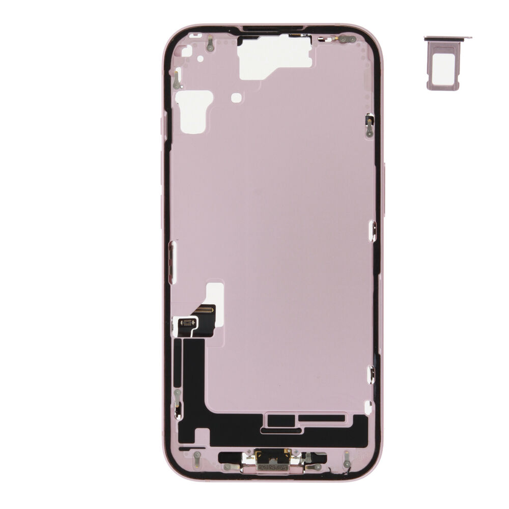 Middle Frame (Pulled C) incl. small parts - Pink, For iPhone 15