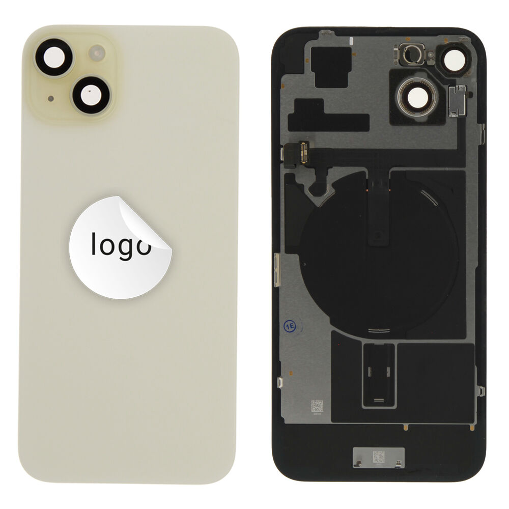 Rear Cover (Pulled B) incl. small parts - Yellow, For iPhone 15 Plus
