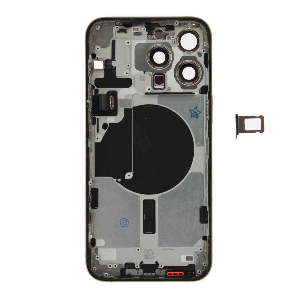 Rear Cover (Pulled A) excl. small parts - Grey, For iPhone 15 Pro Max