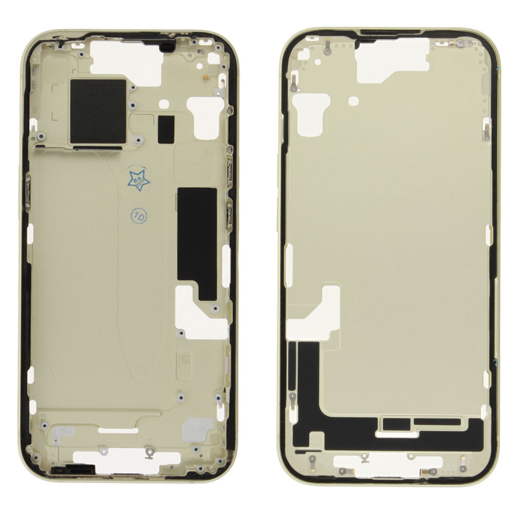Rear Cover (Pulled A) excl. small parts - Yellow, For iPhone 15